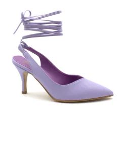 DIVINE FOLLIE 3549 glicine lilla scarpe donna decolleté tacco punta lacci alla caviglia