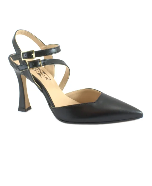 DIVINE FOLLIE 155 nero decolletè donna punta chiusa cinturini tacco