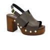 DIVINE FOLLIE 2328 testa di moro sandalo zoccolo donna tacco cinturino imbottito