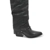 DIVINE FOLLIE AIS73 stivale donna nero pelle risvolto tacco borchiette