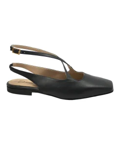 DIVINE FOLLIE ELENA2 nero scarpa donna ballerina tallone aperto pelle