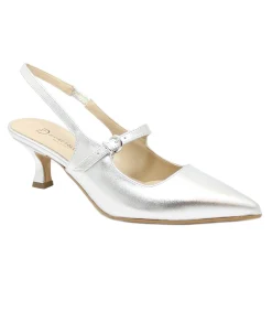 DIVINE FOLLIE P507 argento donna decolletè punta chiusa cinturino tacco