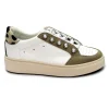 DIVINE FOLLIE RALLY beige dalmata maculato bianco scarpe donna sneakers lacci pelle cavallino strass