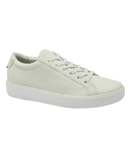 ECCO STREET LITE W 219203 white bianco scarpe donna sneakers lacci pelle