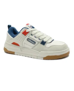 ELLESSE ALBA off white bianco blu scarpe uomo sneakers lacci pelle