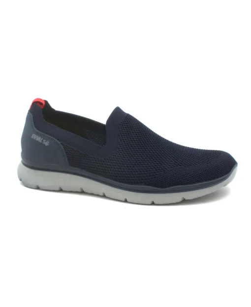 ENVAL SOFT 3716411 blu scarpe uomo sneakers slip on tessuto