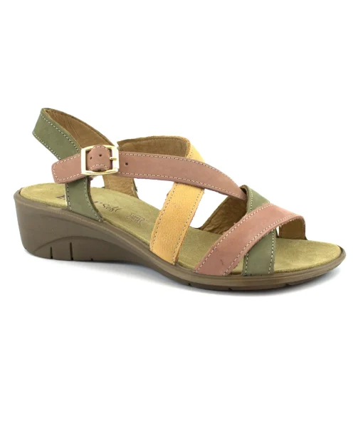 ENVAL SOFT 3765833 phard multicolor sandali donna fibbia zeppa flessibile pelle