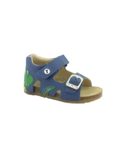 FALCOTTO ALL YX 0977 azure blu scarpe sandalo bambino tallone strappo fibbia pelle drago