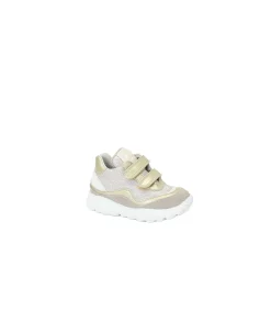 FALCOTTO AMANTEA 16131 27/28 beige platinum scarpe bambina sneakers strappi pelle paillettes