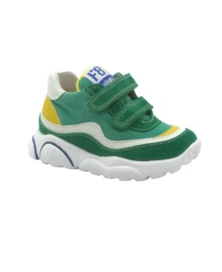 FALCOTTO AMANTEA 16131 green white yellow verde scarpe bambino sneakers strappi pelle