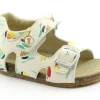 FALCOTTO BEA 0737 milk bianco scarpe sandali bambino tallone pelle strappo fibbia