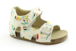 FALCOTTO BEA 0737 milk bianco scarpe sandali bambino tallone pelle strappo fibbia