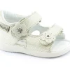 FALCOTTO BENSO 500894 platino scarpe sandali bambina tallone pelle strappi