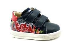 FALCOTTO KLAUS VL 14219 navy rosso scarpe sneakers bambino boy strappo pelle