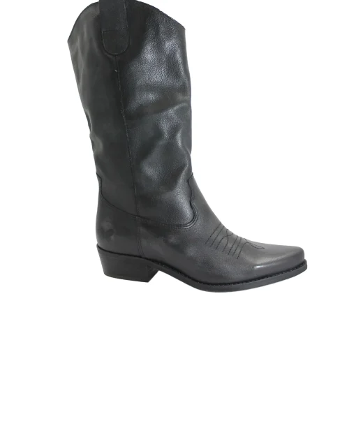 FELMINI 7962 black nero stivale donna punta pelle texano