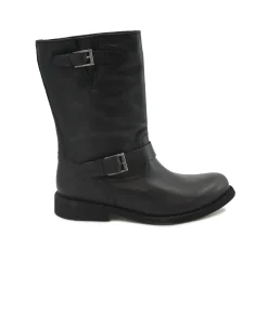 FELMINI E170 lavado black nero stivaletto tronchetto donna biker camoscio fibbia