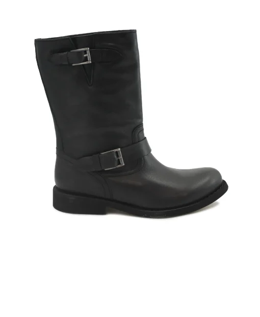 FELMINI E170 lavado black nero stivaletto tronchetto donna biker camoscio fibbia