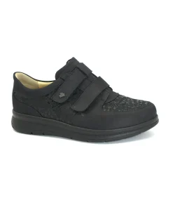 FINNCOMFORT 3752 901654 REIMS nero scarpe donna comfort strappi pelle plantare estraibile