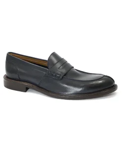 FRANCO FEDELE 6469 blu navy scarpe uomo mocassino college pelle elegante