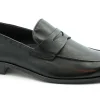 FRANCO FEDELE 6487 nero scarpe uomo mocassino college pelle elegante
