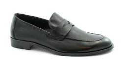 FRANCO FEDELE 6487 nero scarpe uomo mocassino college pelle elegante