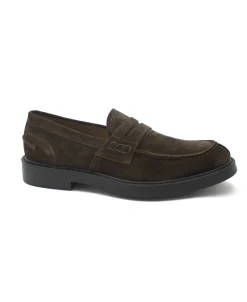 FRANCO FEDELE 6551 testa di moro scarpe uomo mocassino college pelle camoscio elegante
