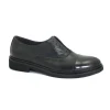 FRANCO FEDELE D597 nero scarpe donna derby francesina elastico lacci puntale