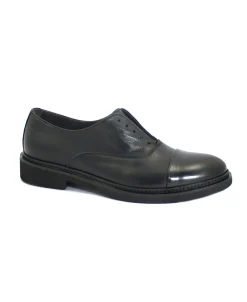 FRANCO FEDELE D597 nero scarpe donna derby francesina elastico lacci puntale