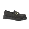 FRANCO FEDELE D714 pepe grigio scarpe donna mocassino pelle camoscio morsetto