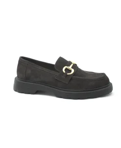 FRANCO FEDELE D714 pepe grigio scarpe donna mocassino pelle camoscio morsetto