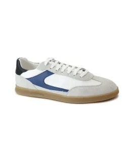 FRAU 22D1 bianco blu scarpe uomo sneakers lacci pelle