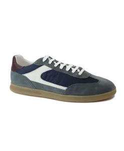 FRAU 22D1 blu scarpe uomo sneakers lacci pelle camoscio