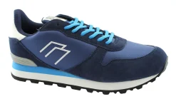 FRAU FX 0501 navy blu scarpe uomo sneakers lacci pelle tessuto tecno