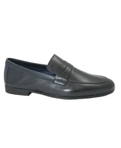 FRAU 34M5 blu scarpe uomo mocassini college pelle