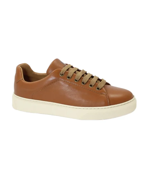 FRAU 28M0 cognac scarpe uomo sneakers lacci pelle