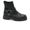 FRAU 56N4 nero beatles donna scarpe stivaletti pelle elastici