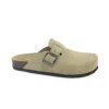 FREE LIFE 890 almond beige ciabatta zoccolo donna fibbia camoscio plantare