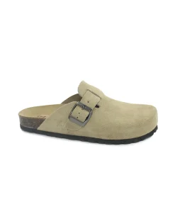 FREE LIFE 890 almond beige ciabatta zoccolo donna fibbia camoscio plantare
