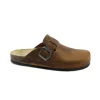 FREE LIFE 890 cuoio marrone ciabatta zoccolo donna fibbia pelle plantare