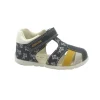GEOX B021PC navy ochre blu scarpe bambino sandali gabbietta strappo tallone traspiranti