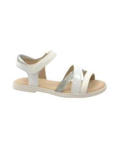 GEOX J5235D 26/27 white bianco scarpe bambina sandali strappo traspiranti