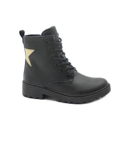 GEOX J9420G black platinum nero scarponcino bambina lacci zip 36/41