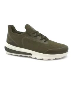 GEOX U35BAA SPHERICA ACTIF military verde scarpe uomo sneakers lacci tessuto traspiranti