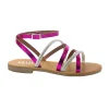 GIADA 7803 fuxia scarpe sandali donna pelle cinturino elegante brillantini