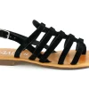 GIADA 5493 nero scarpe sandali donna camoscio infradito cinturino