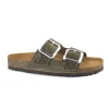 GIADA E16 crazy taupe ciabatte donna anatomiche fibbie borchie pelle