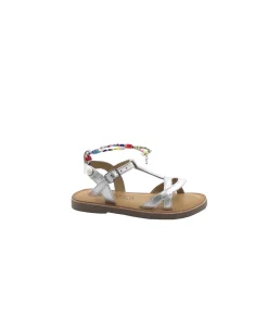 GIOSEPPO DORTAN 68847 silver argento sandali bambina pelle cinturino elegante cavigliera