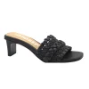 GIOSEPPO SABOGA 69136 black nero ciabatta donna pelle intrecciata tacco