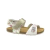 GRUNLAND AFRE SB1811 bianco multi sandalo bambina strappo fibbia glitter