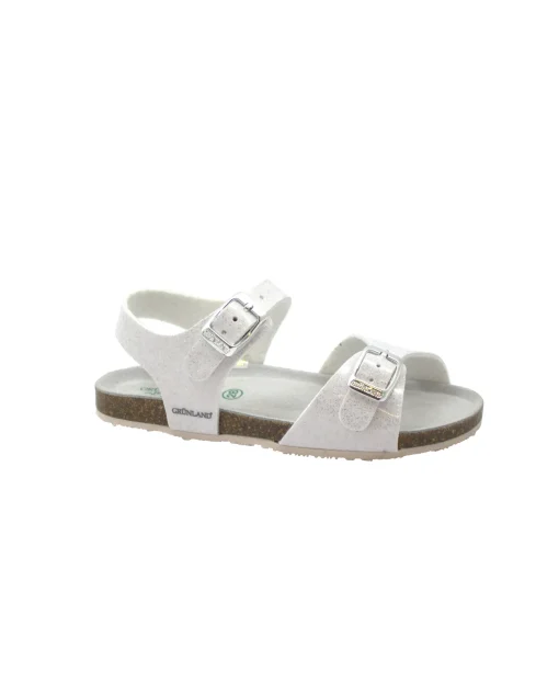 GRUNLAND AFRE SB1258 bianco sandalo bambina fibbie birk